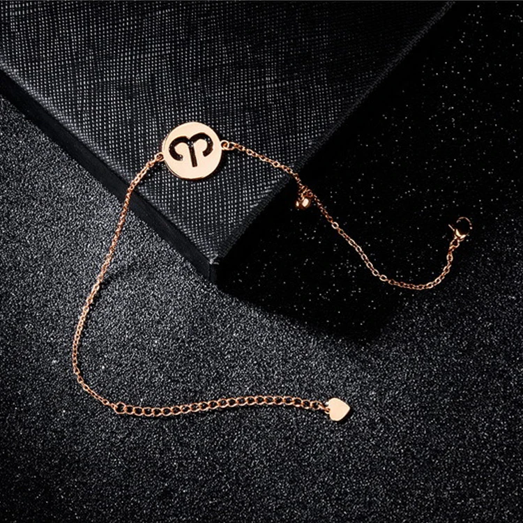 Unisex Simple Rose Gold Plated Leg Chain Zodiac Anklet Stainless Steel Zodiac Sign Anklet, Picture
Unisex Simple Rose Gold Plated Leg Chain Zodiac Anklet Stainless Steel Zodiac Sign Anklet, Picture