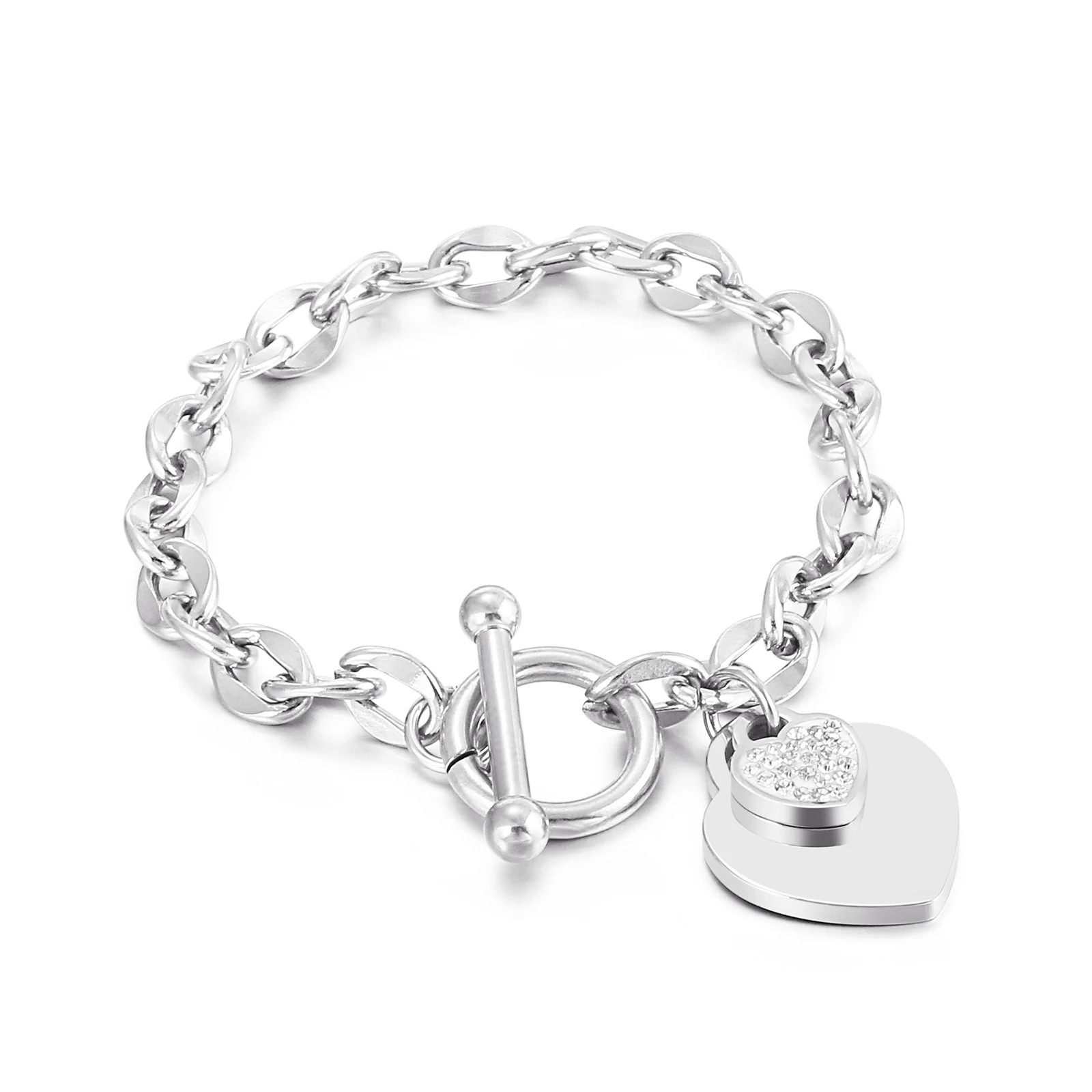Simple Stainless Steel Charm Jewelry Love Link Chain Rhinestone Women Bracelet, Gold/steel
Simple Stainless Steel Charm Jewelry Love Link Chain Rhinestone Women Bracelet, Gold/steel