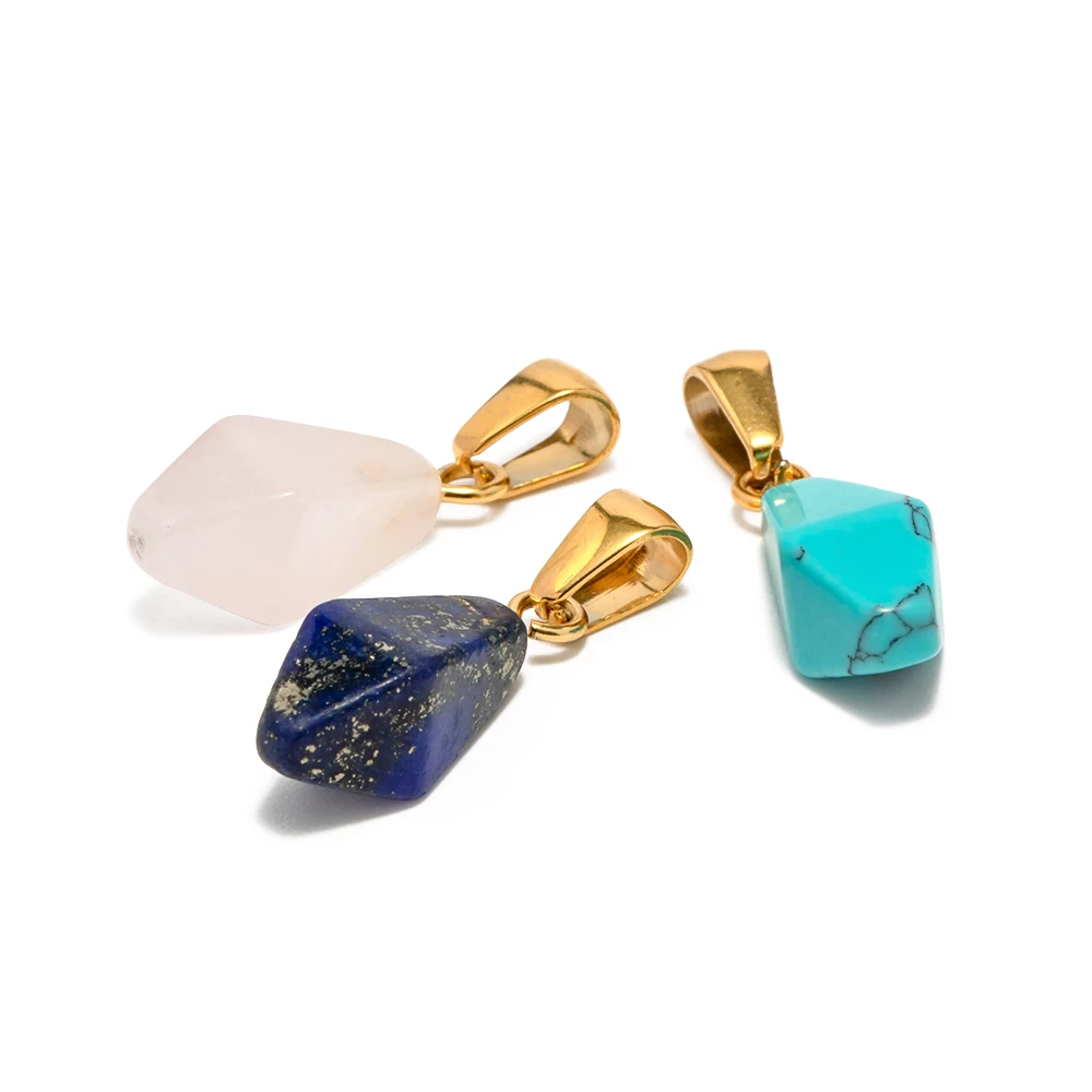 New Arrival 18K Gold Plated Turquoise Lapis Stone Rose Quartz Charms Jewelry Stone Accessories
New Arrival 18K Gold Plated Turquoise Lapis Stone Rose Quartz Charms Jewelry Stone Accessories