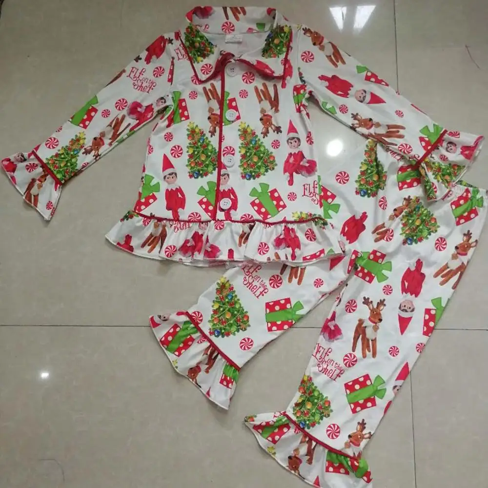 

2020 Long Sleeve Baby Girls And Boys Christmas Pajamas Sets Children Sleepwear Girl Nightwear Home Suit Kids Clothes Baby Outfit, Same as picture