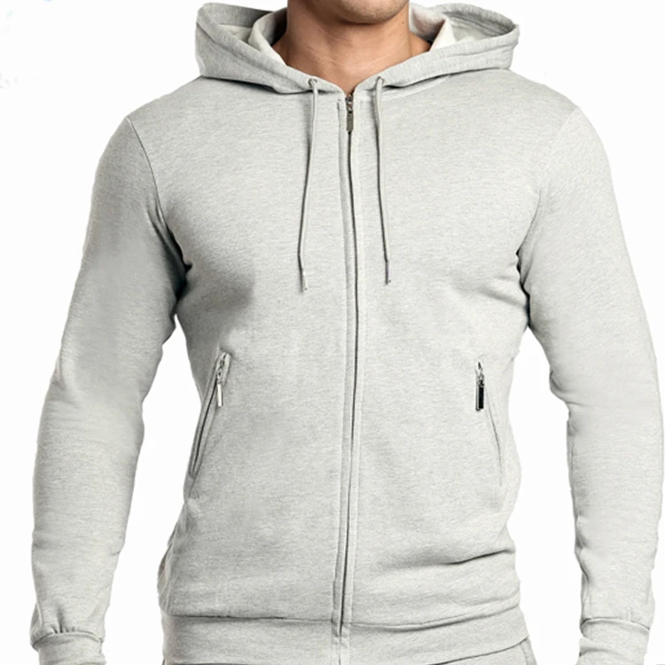 muscle fit zip hoodie