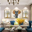 YINYI Luxury Living Room Decorative Painting Modern triptych wall art Crystal Porcelain Painting