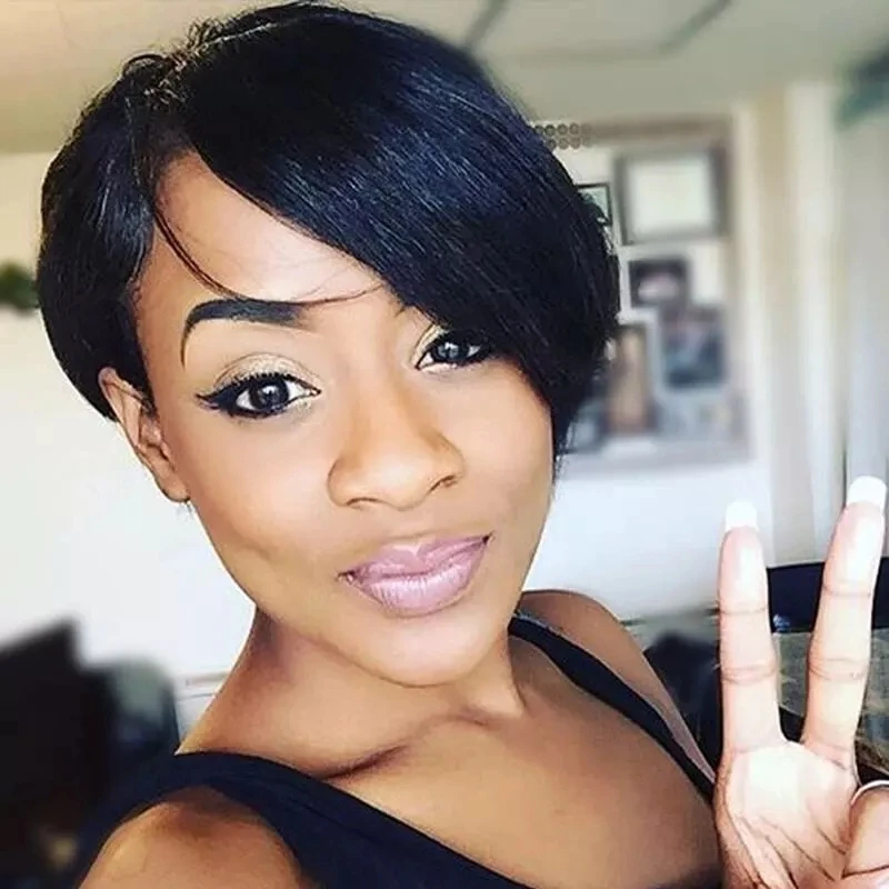 Joedir Short Straight Wigs Pixie Cut Brazilian Hair Wigs For Black Women Wholesale Cheap Human Hair Wig With Bangs
Joedir Short Straight Wigs Pixie Cut Brazilian Hair Wigs For Black Women Wholesale Cheap Human Hair Wig With Bangs