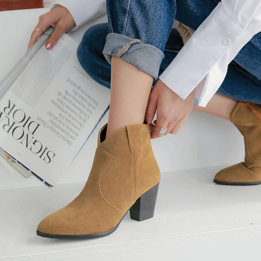Women Ankle Boot Shoes Pointed Toe Female High Heels Ladies Winter Western Boots 
Women Ankle Boot Shoes Pointed Toe Female High Heels Ladies Winter Western Boots