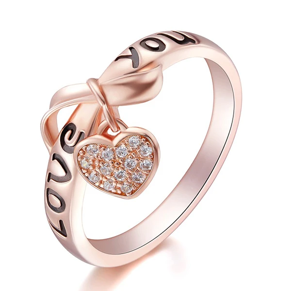 Wholesale European and American Heart Bow Diamond Rings 18K Gold Female Letter Ring Valentine's Day Gift
Wholesale European and American Heart Bow Diamond Rings 18K Gold Female Letter Ring Valentine's Day Gift