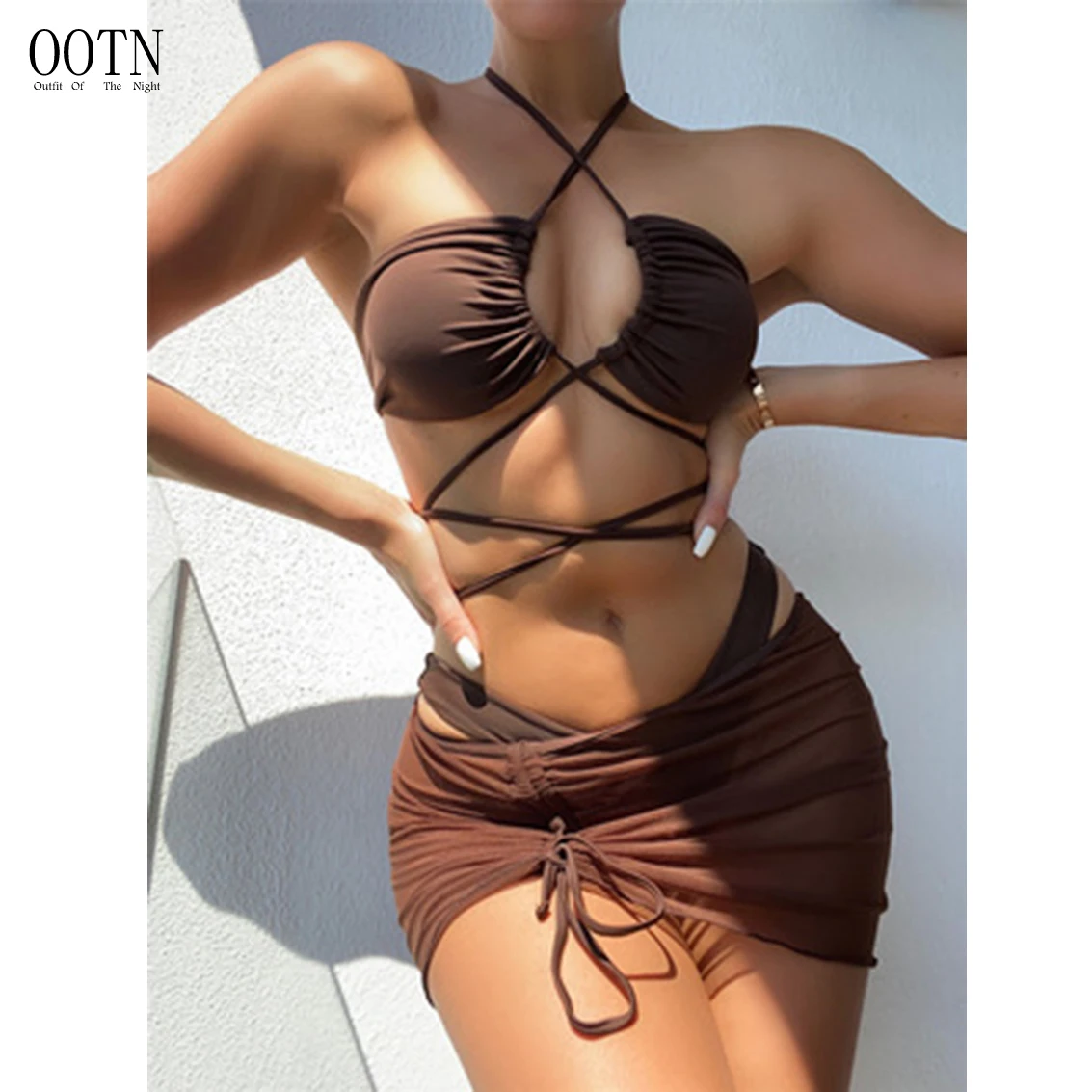 OOTN Thong Swimwear Summer Bather Bathing Suit Swim 2021 Swimsuit Women Halter Lace Up Wrap Around Bikini Set Sexy Bikini
OOTN Thong Swimwear Summer Bather Bathing Suit Swim 2021 Swimsuit Women Halter Lace Up Wrap Around Bikini Set Sexy Bikini