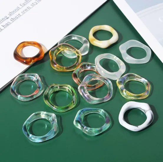 Trendy Colourful Transparent Acrylic Rings Clear Geometric Square Round Shape Resin Rings 2021
Trendy Colourful Transparent Acrylic Rings Clear Geometric Square Round Shape Resin Rings 2021