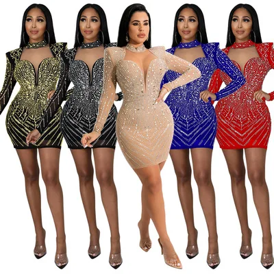 DL013 Sexy Club Party Pencil Mesh Hot Drill Diamonds rhinestone Patchwork Long Sleeve women bodycon dress
DL013 Sexy Club Party Pencil Mesh Hot Drill Diamonds rhinestone Patchwork Long Sleeve women bodycon dress