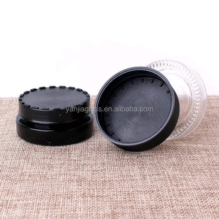 cosmetic packaging container 20ml black glass jar with child resistant cap