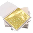 Hot Deal Sculpture 8x8.5cm 100 Sheets/Pack Sculpture Crafts Decor Imitation Gold Leaf Laser B Gold Foil Sheet