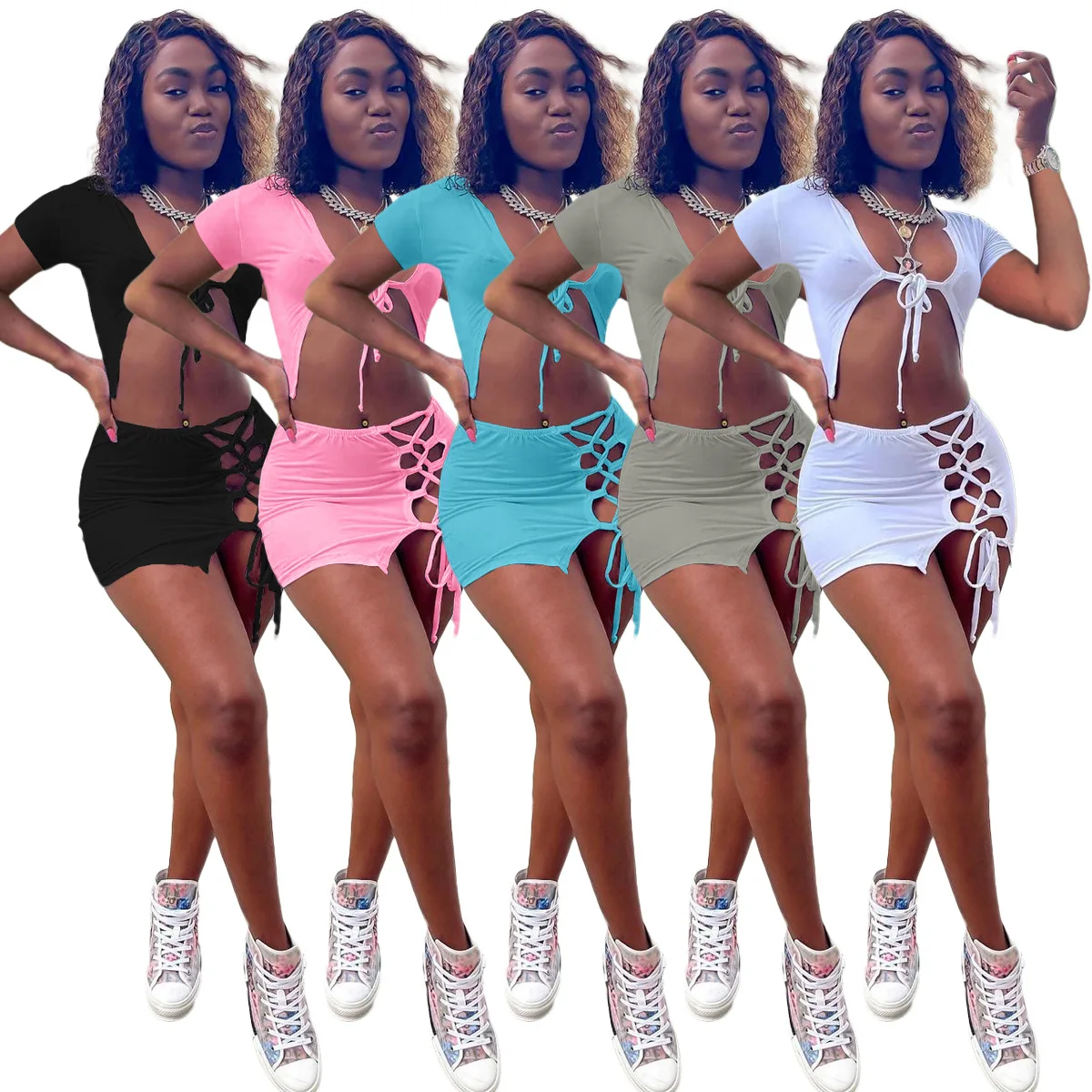 RUIYI Wholesale plus size women clothing two piece set short two piece skirt sets womens clothing two piece fashion, Solid pure color
RUIYI Wholesale plus size women clothing two piece set short two piece skirt sets womens clothing two piece fashion, Solid pure color