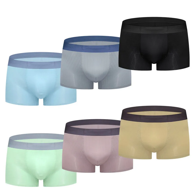 Men's mid-waist ice silk cotton boxer shorts seamless sexy thin breathable underwear
Men's mid-waist ice silk cotton boxer shorts seamless sexy thin breathable underwear