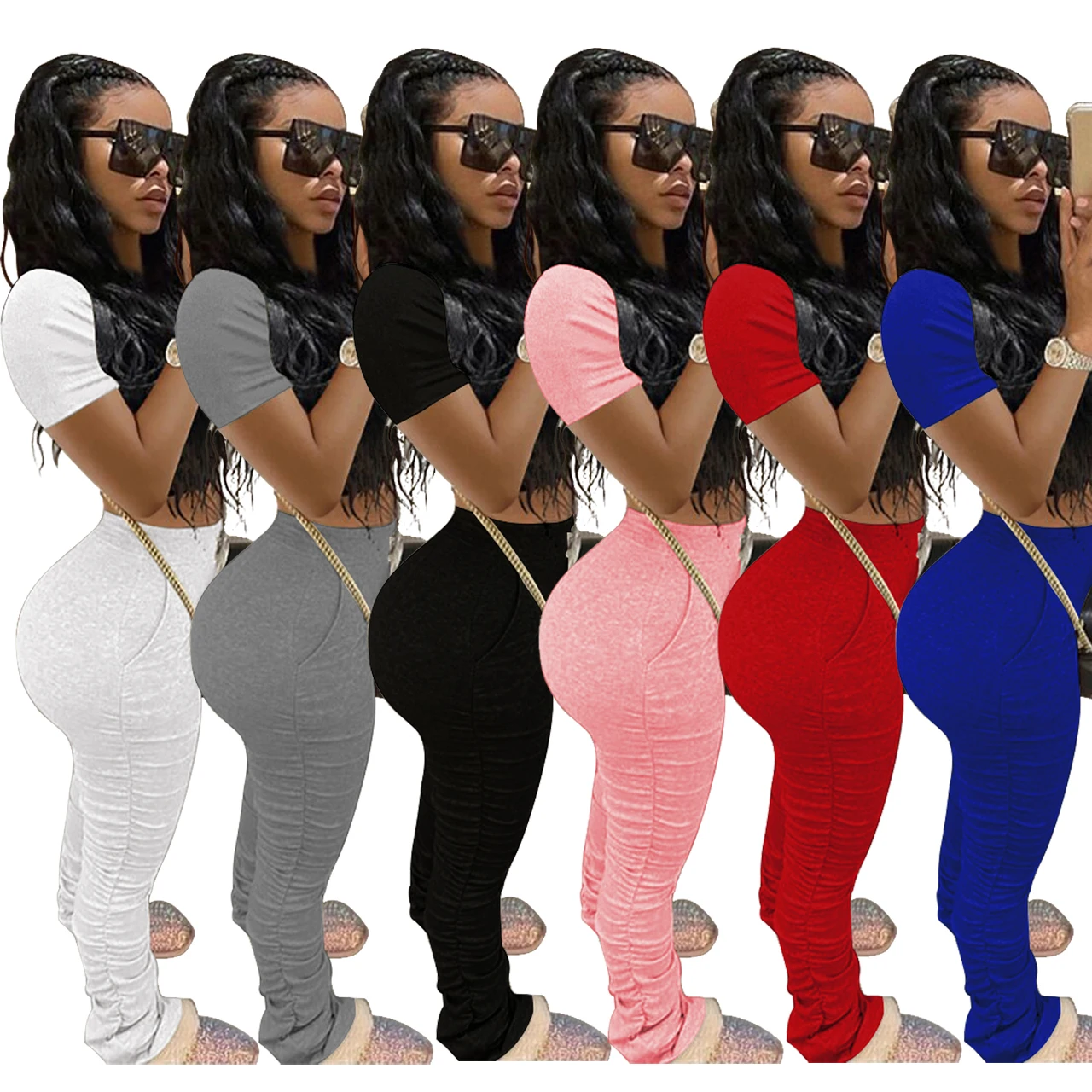 Summer Sexy Letters T-Shirts Solid Color Bodycon Crop Top Pants Tracksuit Women Sets Two Piece Pants Set, Picture color
Summer Sexy Letters T-Shirts Solid Color Bodycon Crop Top Pants Tracksuit Women Sets Two Piece Pants Set, Picture color