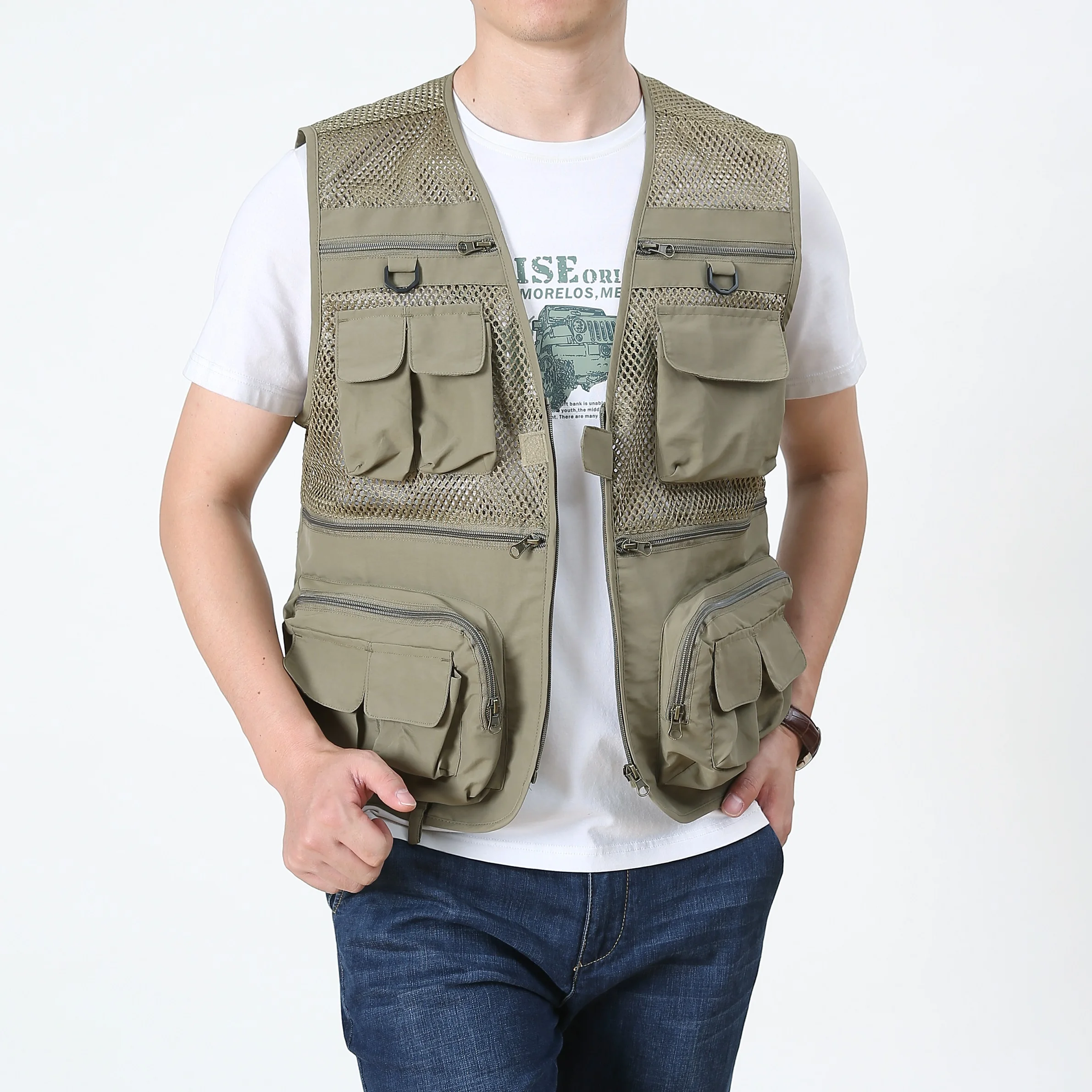 Mutil-pockets Practical Fish Net Fishing Hiking Spring&Autumn Sleeveless Plain Color Men Outdoor Vest Jacket
Mutil-pockets Practical Fish Net Fishing Hiking Spring&Autumn Sleeveless Plain Color Men Outdoor Vest Jacket