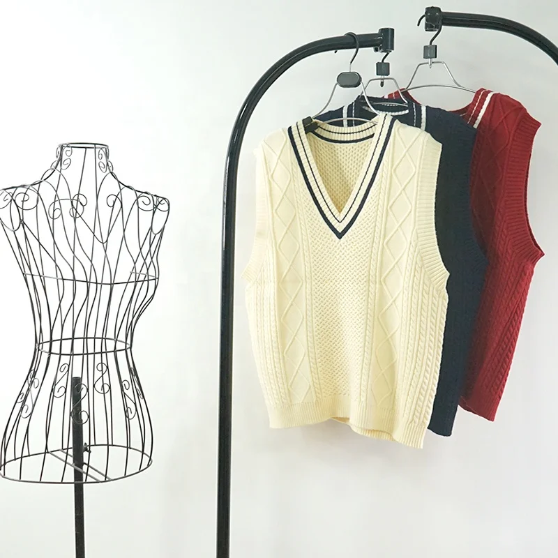 British College Style Cable Knit Basic V-Neck Pullover Sleeveless Sweater Vest For Womens
British College Style Cable Knit Basic V-Neck Pullover Sleeveless Sweater Vest For Womens