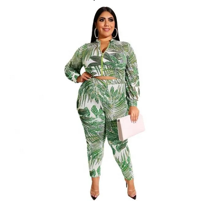 Plus size Fat Women Set Printed Zipper Long Sleeve Top Tight Pant in Stock, Red /green /blue
Plus size Fat Women Set Printed Zipper Long Sleeve Top Tight Pant in Stock, Red /green /blue