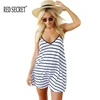 GJZ134 Girls summer korean mini beach dress ladies wear Black and white stripes sexy casual dress wholesale