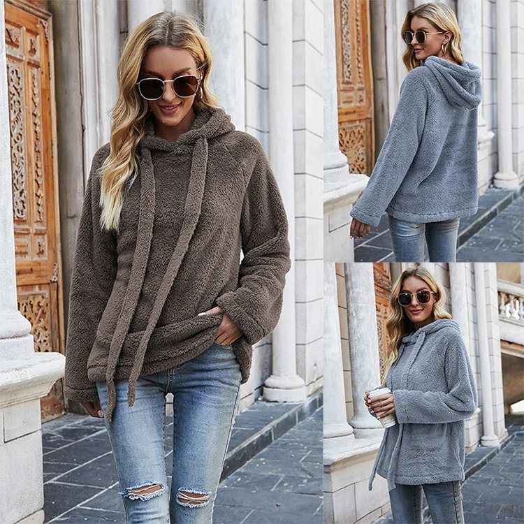 Wholesale Ladies Casual Sweatshirt Solid Color Warm Winter Women Hoodies, Customized color
Wholesale Ladies Casual Sweatshirt Solid Color Warm Winter Women Hoodies, Customized color