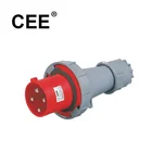 CEE European IP67 watertight 3p+n+e 5pin 3 phase plugs and sockets 125a industrial plug