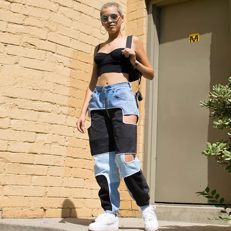 Trendy Hot Seller Cotton Harem Ripped Track Patchwork Pants With Zipper Pockets, Customized
Trendy Hot Seller Cotton Harem Ripped Track Patchwork Pants With Zipper Pockets, Customized