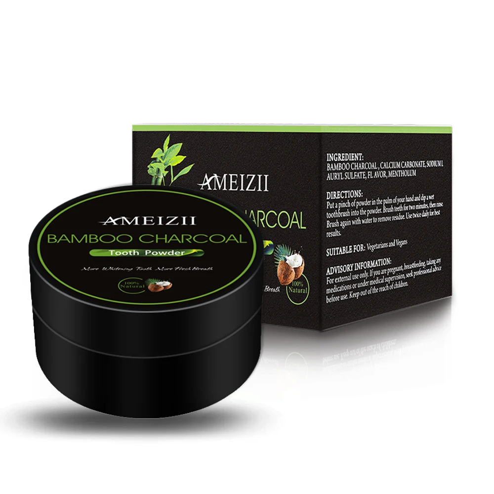 AMEIZII OEM 100% Natural Oral Care Teeth Whitening Powder Activated Charcoal Coconut Bleach Powder White Teeth dientes Cleansing, Black
AMEIZII OEM 100% Natural Oral Care Teeth Whitening Powder Activated Charcoal Coconut Bleach Powder White Teeth dientes Cleansing, Black