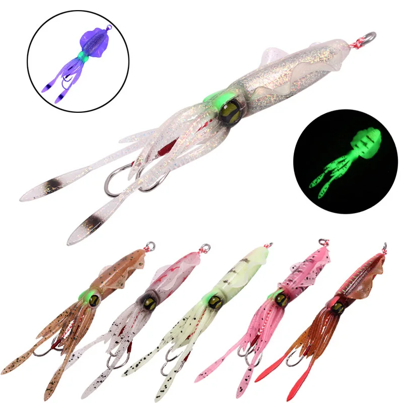

Soft Rubber Squid 16g/45g 3pcs/packing Pvc Fishing New Glow Lure Octopus Baits Lead Squid, 6colors