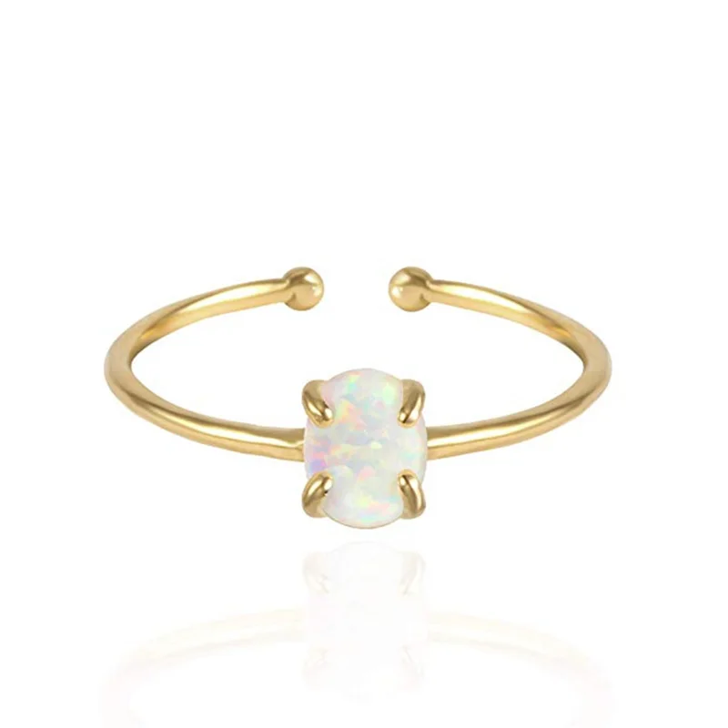 Creative INS vintage brass simple gold plated opal open ring jewelry for women wholesale
Creative INS vintage brass simple gold plated opal open ring jewelry for women wholesale
