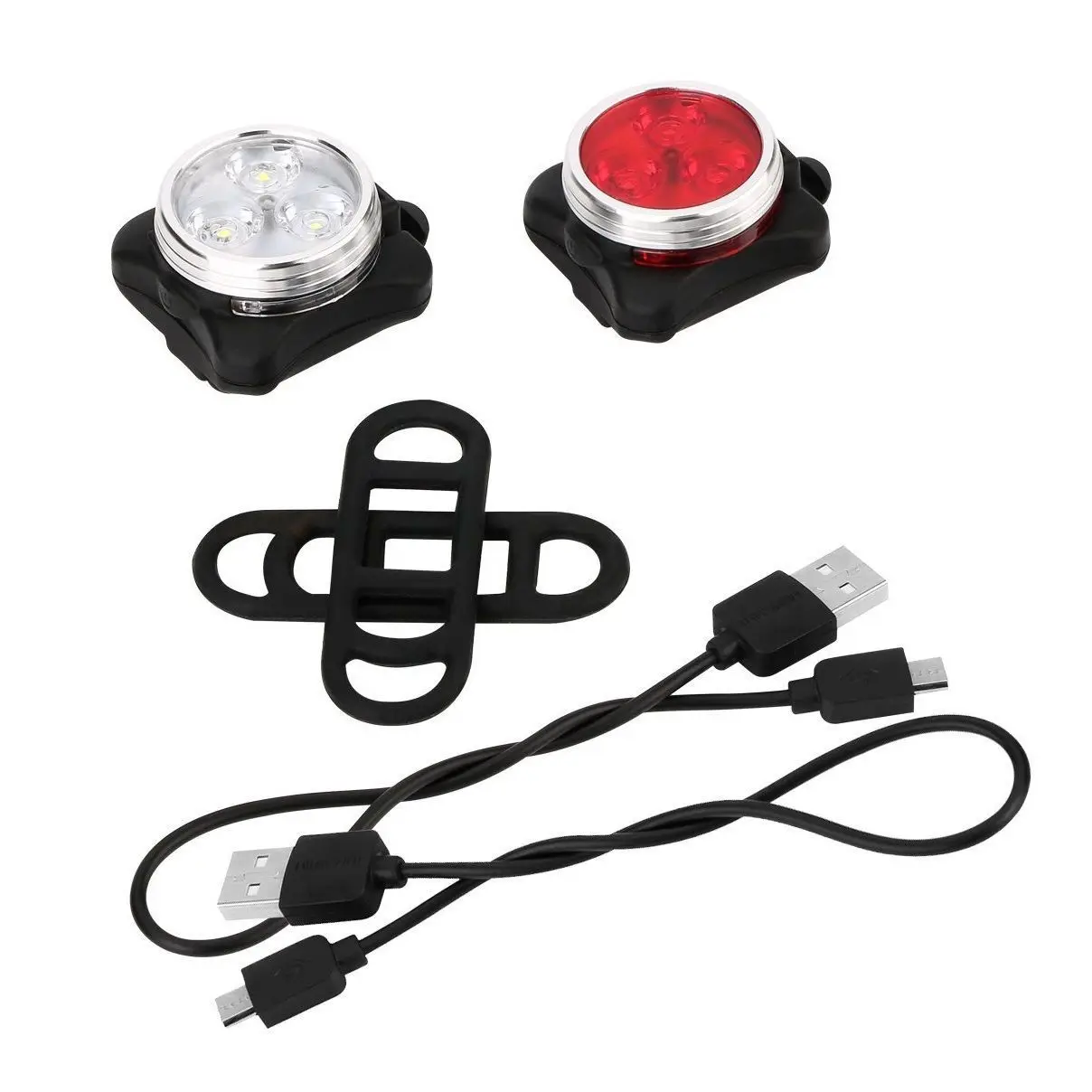 Waterproof bike accessories lights front and back bicycle tail light rechargeable set, Black
Waterproof bike accessories lights front and back bicycle tail light rechargeable set, Black