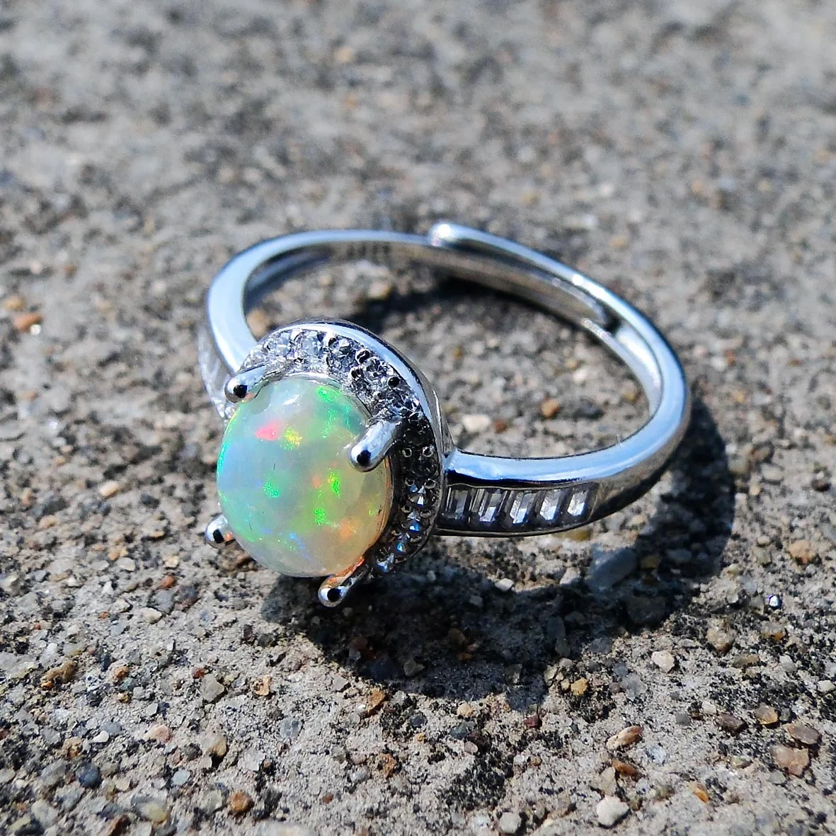 Ethiopia Natural Opal Jewelry with Multicolor Opal 925 Sterling Silver Ring Wedding Women Rings For Gift
Ethiopia Natural Opal Jewelry with Multicolor Opal 925 Sterling Silver Ring Wedding Women Rings For Gift