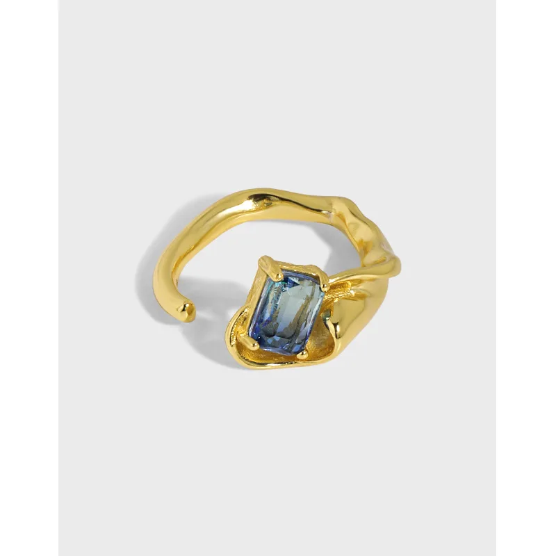 New Arrival Silver Plated Two-tone Blue Stone Ring 925 Sterling Silver Irregular Fold Surface Two-Tone Stone Open Ring for Girls
New Arrival Silver Plated Two-tone Blue Stone Ring 925 Sterling Silver Irregular Fold Surface Two-Tone Stone Open Ring for Girls