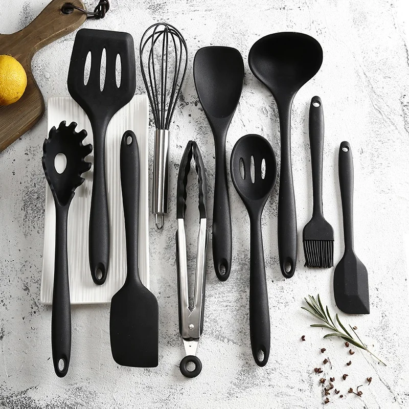 Non-Stick Cooking Tools 10 Pieces Silicone Kitchen Accessories Sets Kitchenware With Silicone Handle, Red+black
Non-Stick Cooking Tools 10 Pieces Silicone Kitchen Accessories Sets Kitchenware With Silicone Handle, Red+black