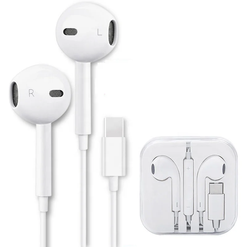 Best price mobile phone type C wired earphones with mic handsfree earphone headphone with package box, White
Best price mobile phone type C wired earphones with mic handsfree earphone headphone with package box, White