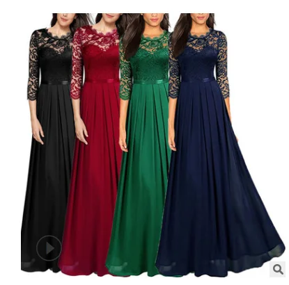 custom fall 2020 women clothing elegant evening bridesmaid dresses long hollow lace maxi dress, Picture
custom fall 2020 women clothing elegant evening bridesmaid dresses long hollow lace maxi dress, Picture
