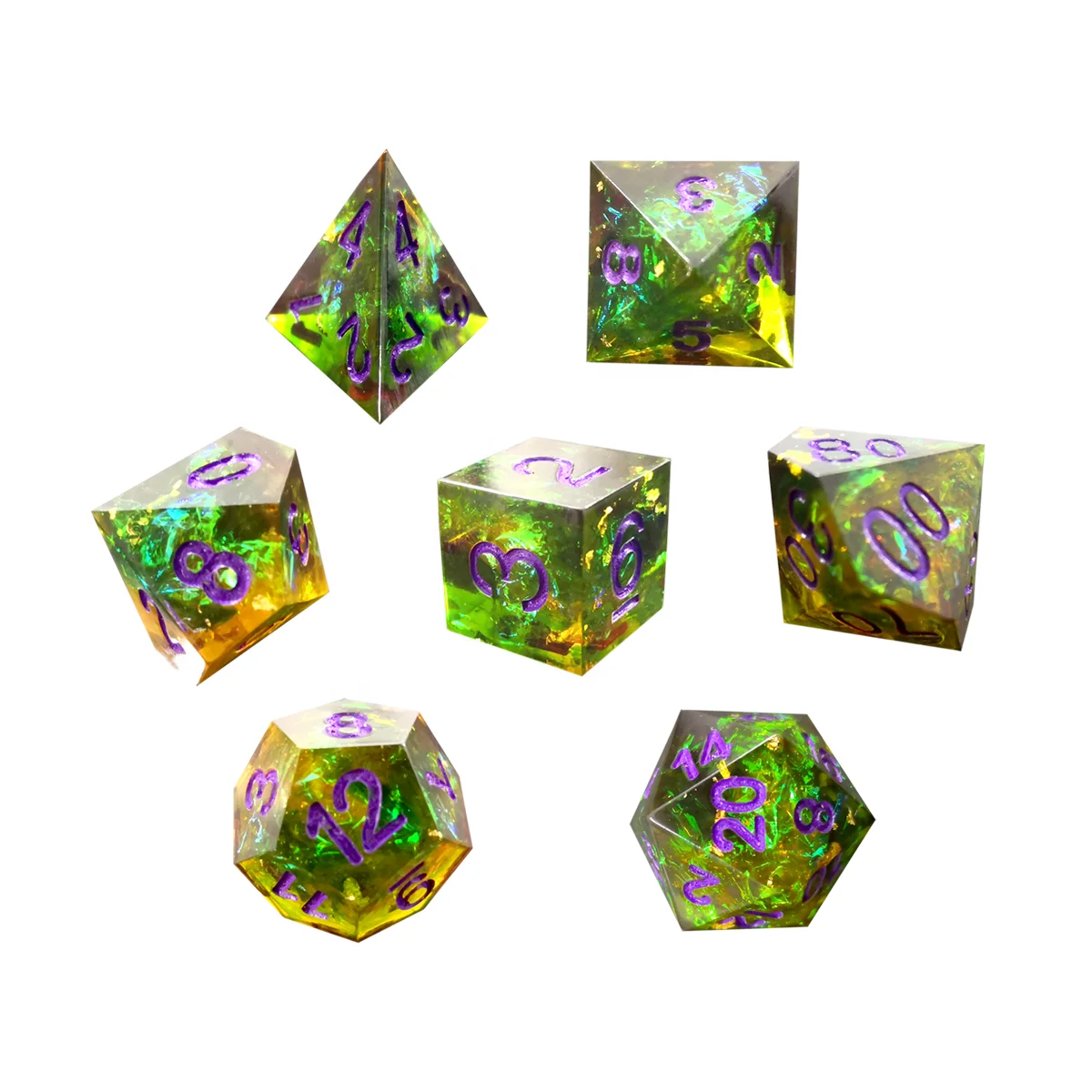 Handmade Custom Sparkling Green Forest Sharp Edge Polyhedral Resin Dice Set For Adult Game d&d Dungeons And Dragons Gaming Dice, Black seaweed
Handmade Custom Sparkling Green Forest Sharp Edge Polyhedral Resin Dice Set For Adult Game d&d Dungeons And Dragons Gaming Dice, Black seaweed