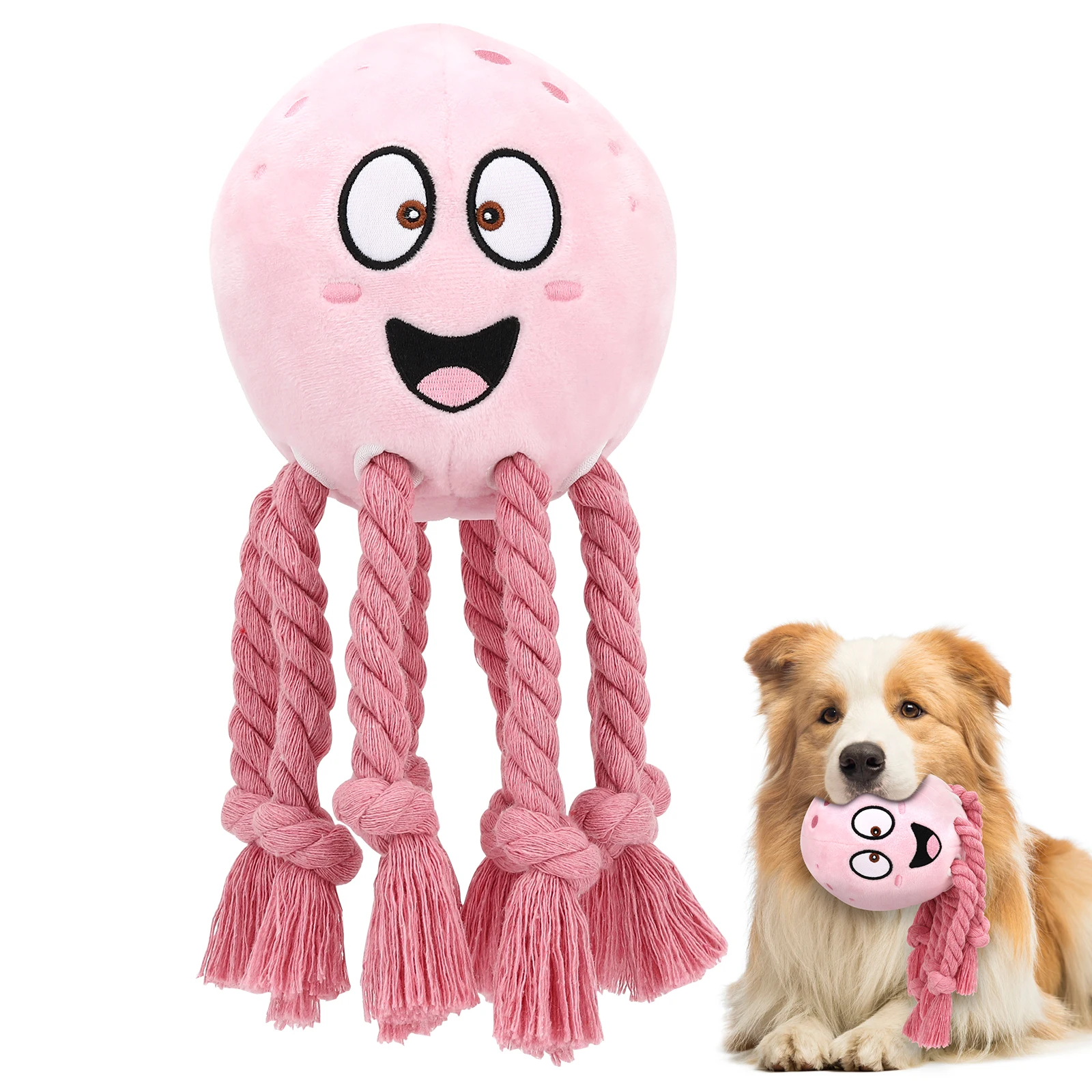 Pawaboo Squeaky Dog Plush Toys Dog Chew Toy in Octopus Shaped with Cotton Rope Tentacles for Medium, Small Puppy Dog, Pink/ blue
Pawaboo Squeaky Dog Plush Toys Dog Chew Toy in Octopus Shaped with Cotton Rope Tentacles for Medium, Small Puppy Dog, Pink/ blue