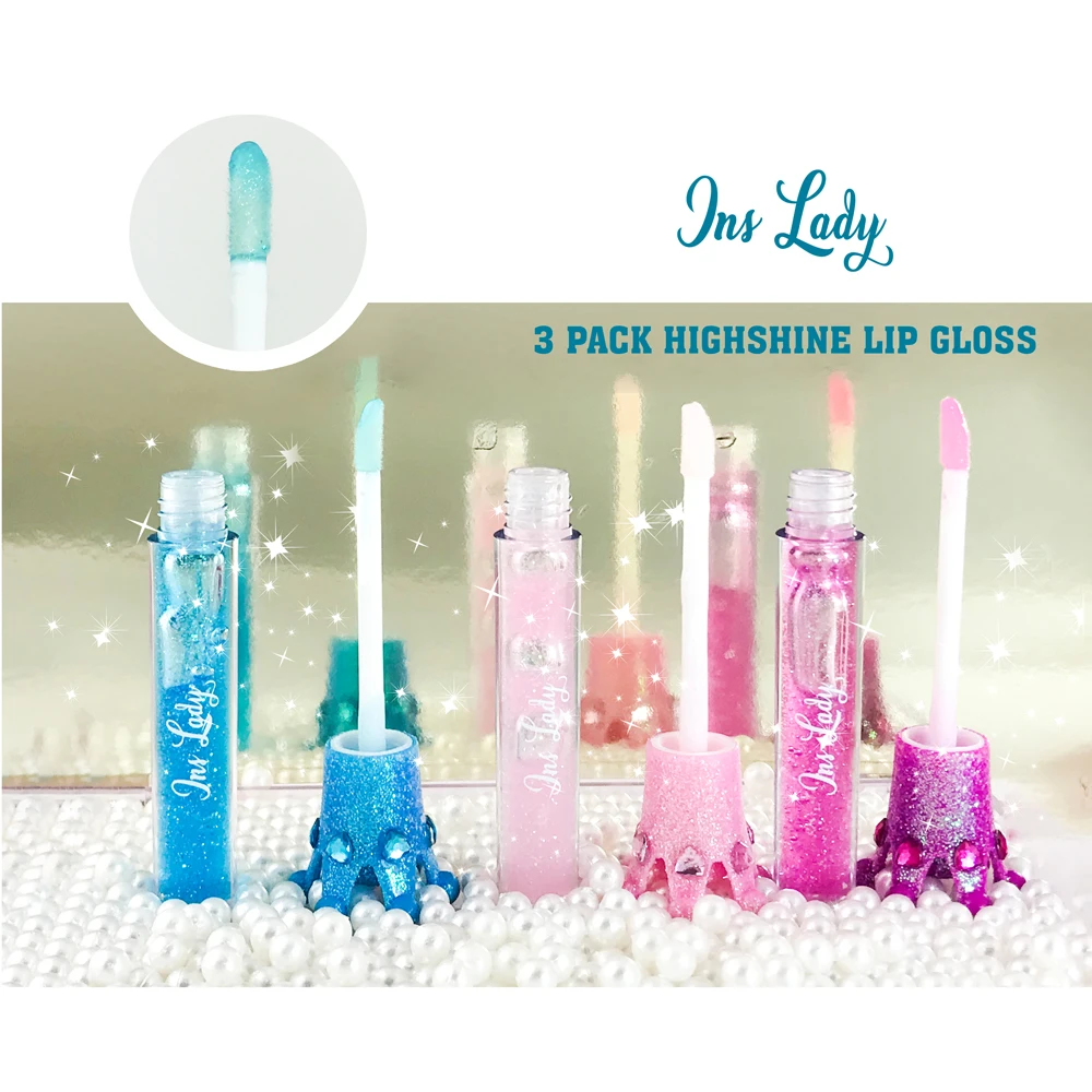 InsLady 3 Pack Crown Low MOQ Transparent Crystal Clear Glittery Shiny Shimmery Glitter Lip Gloss
InsLady 3 Pack Crown Low MOQ Transparent Crystal Clear Glittery Shiny Shimmery Glitter Lip Gloss