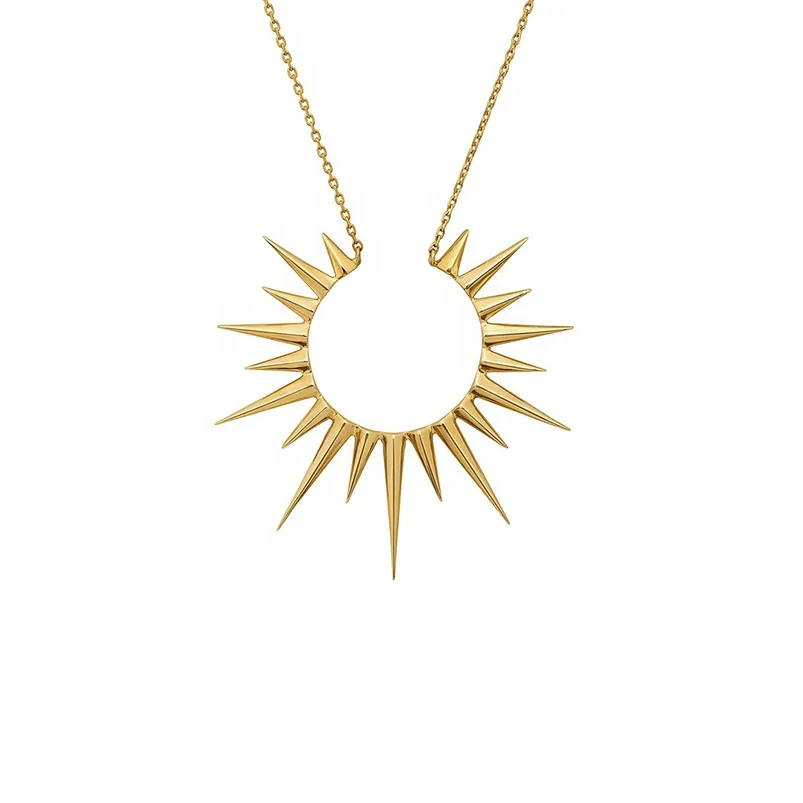 Wholesale recycled sterling silver women jewelry fashion 18k gold sun shine necklace
Wholesale recycled sterling silver women jewelry fashion 18k gold sun shine necklace
