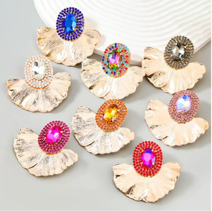 Wholesale Fashion Jewelry Geometric Oval glass diamond Drop Earrings for Women Statement Gold Leaf flower Stud Earrings Jewelry
Wholesale Fashion Jewelry Geometric Oval glass diamond Drop Earrings for Women Statement Gold Leaf flower Stud Earrings Jewelry