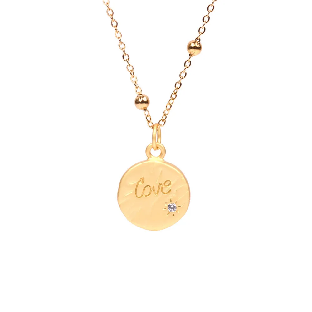 European and American cross-border New English letters set diamond necklace, Gold color
European and American cross-border New English letters set diamond necklace, Gold color