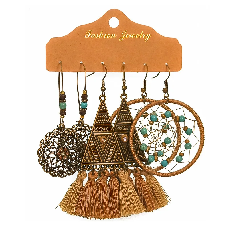 3Pair/set Vintage Ancient Gold Round Flower Earrings for Women Girls Drop Dangle Tassel Hoop Jewelry Set, Silver
3Pair/set Vintage Ancient Gold Round Flower Earrings for Women Girls Drop Dangle Tassel Hoop Jewelry Set, Silver
