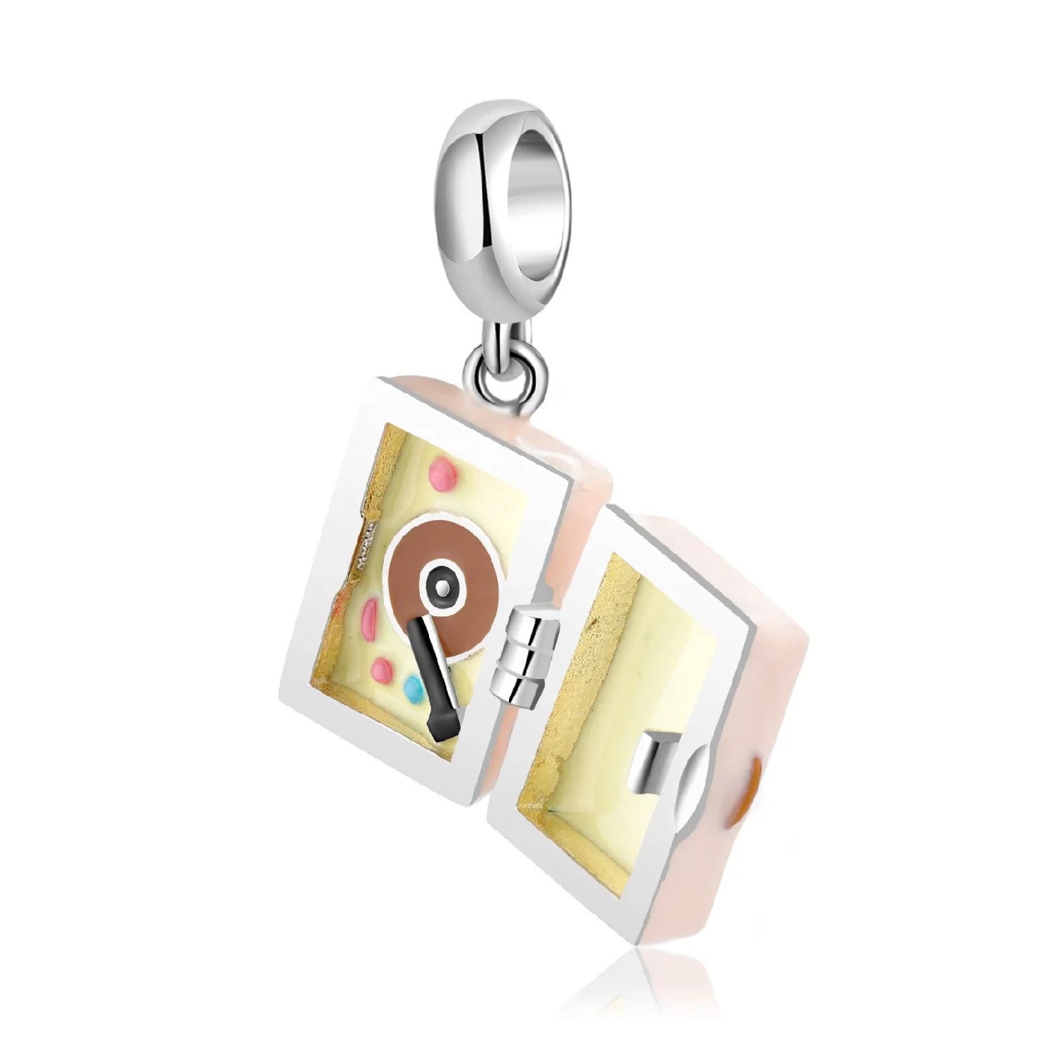 Real 925 Sterling Silver charm Music Box bead Enamel Pendant for Women Bracelet Jewelry making custom logo charms Love music
Real 925 Sterling Silver charm Music Box bead Enamel Pendant for Women Bracelet Jewelry making custom logo charms Love music