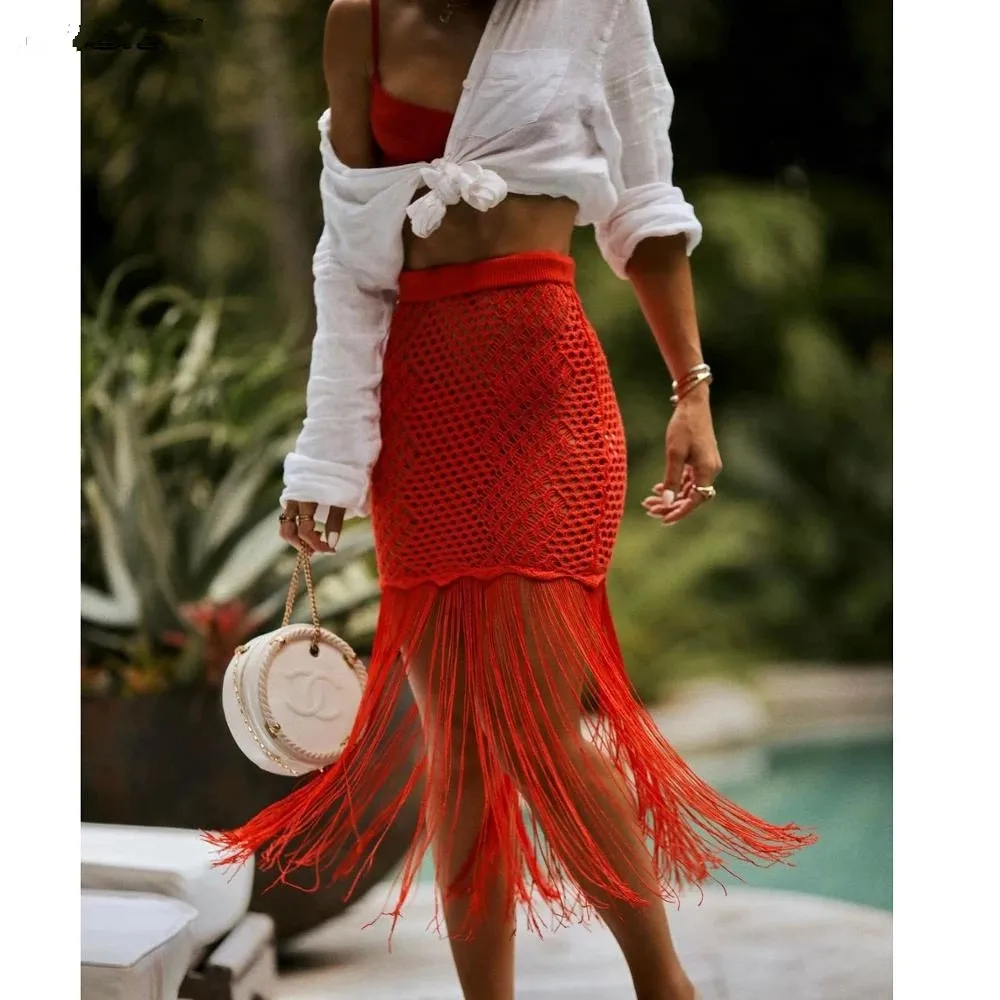 2021 New Crochet Solid Color Knitted Beach Cover up Skirt Summer Women Beach Wear knitting Swimwear Mesh Beach Dress Tunic, Picture
2021 New Crochet Solid Color Knitted Beach Cover up Skirt Summer Women Beach Wear knitting Swimwear Mesh Beach Dress Tunic, Picture