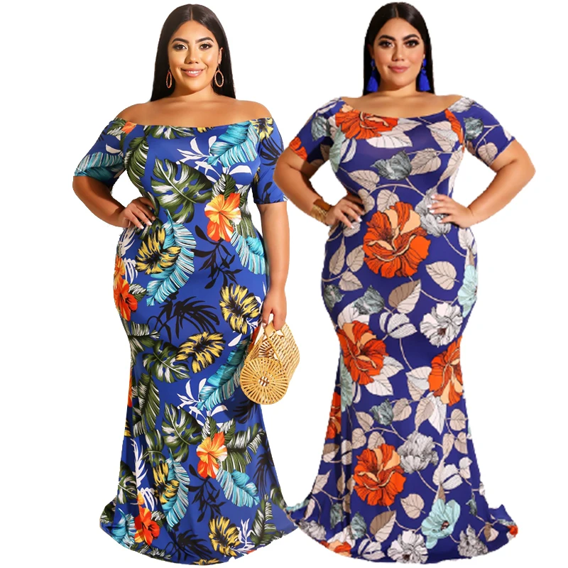 Casual Ladies Floral Printed Spring Off The Shoulder Women Summer Maxi Plus Size Dress, White / black
Casual Ladies Floral Printed Spring Off The Shoulder Women Summer Maxi Plus Size Dress, White / black