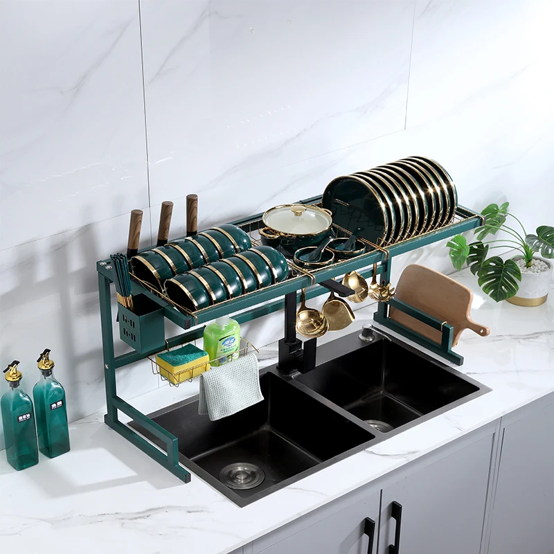 High Quality Sink Dish Drying Rack Stainless Steel 2-tier Expandable High Quality Dish Drying Rack Over Sink, Green gold /black
High Quality Sink Dish Drying Rack Stainless Steel 2-tier Expandable High Quality Dish Drying Rack Over Sink, Green gold /black