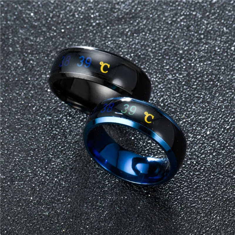 2021 Hot Black Blue Sensor Emotion Show Women Smooth Stainless Steel Ring Jewelry Smart Temperature Ring For Men
2021 Hot Black Blue Sensor Emotion Show Women Smooth Stainless Steel Ring Jewelry Smart Temperature Ring For Men