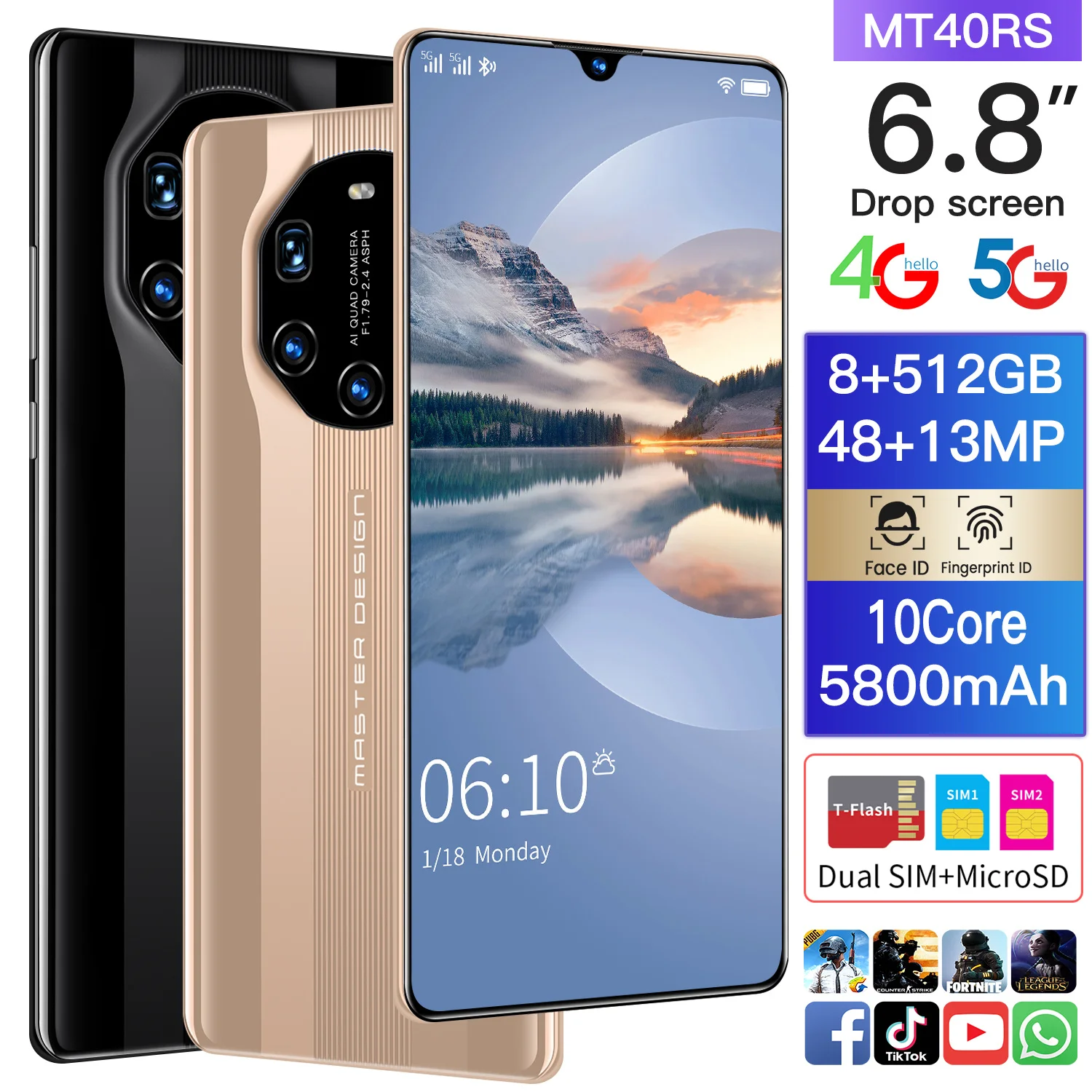 Android New Big Screen Mate40 RS mobile phones 7.3 Inch 8GB+256GB Factory Outlet Phone
Android New Big Screen Mate40 RS mobile phones 7.3 Inch 8GB+256GB Factory Outlet Phone