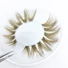 Newest eyelashes Wholesale private label brown color mink eyelash for party make up 3D colorful eyelashes mink
