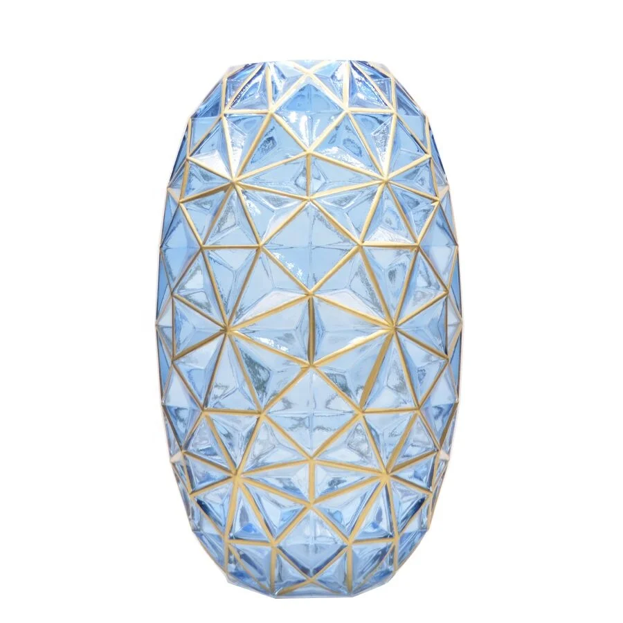 Wholesale Handmade Creative Wedding Party Flower Vase golden grids glass vase, Clear,colorful
Wholesale Handmade Creative Wedding Party Flower Vase golden grids glass vase, Clear,colorful