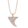 925 sterling silver cz micro india jewelry shark tooth necklace