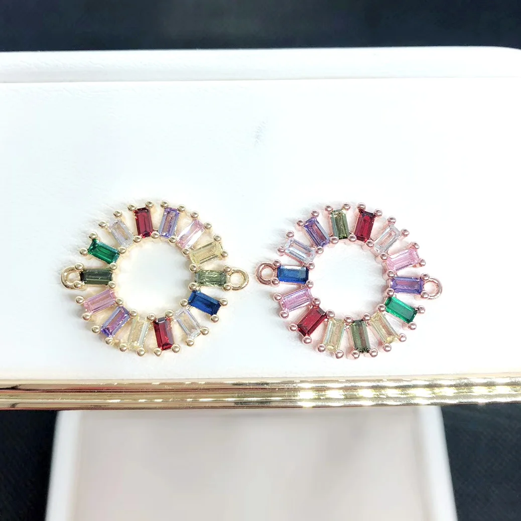 New Fashion CZ Rainbow Pendant Popular Cz Round Shape Jewelry Connector Accessories Jewelry Wholesale
New Fashion CZ Rainbow Pendant Popular Cz Round Shape Jewelry Connector Accessories Jewelry Wholesale